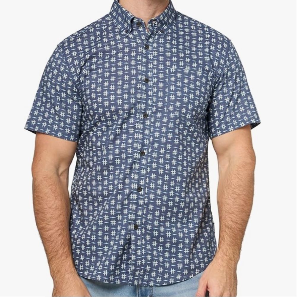 Eddie Bauer Printed Baja Short Sleeve Shirt, Blue, Size 2XB, NWT